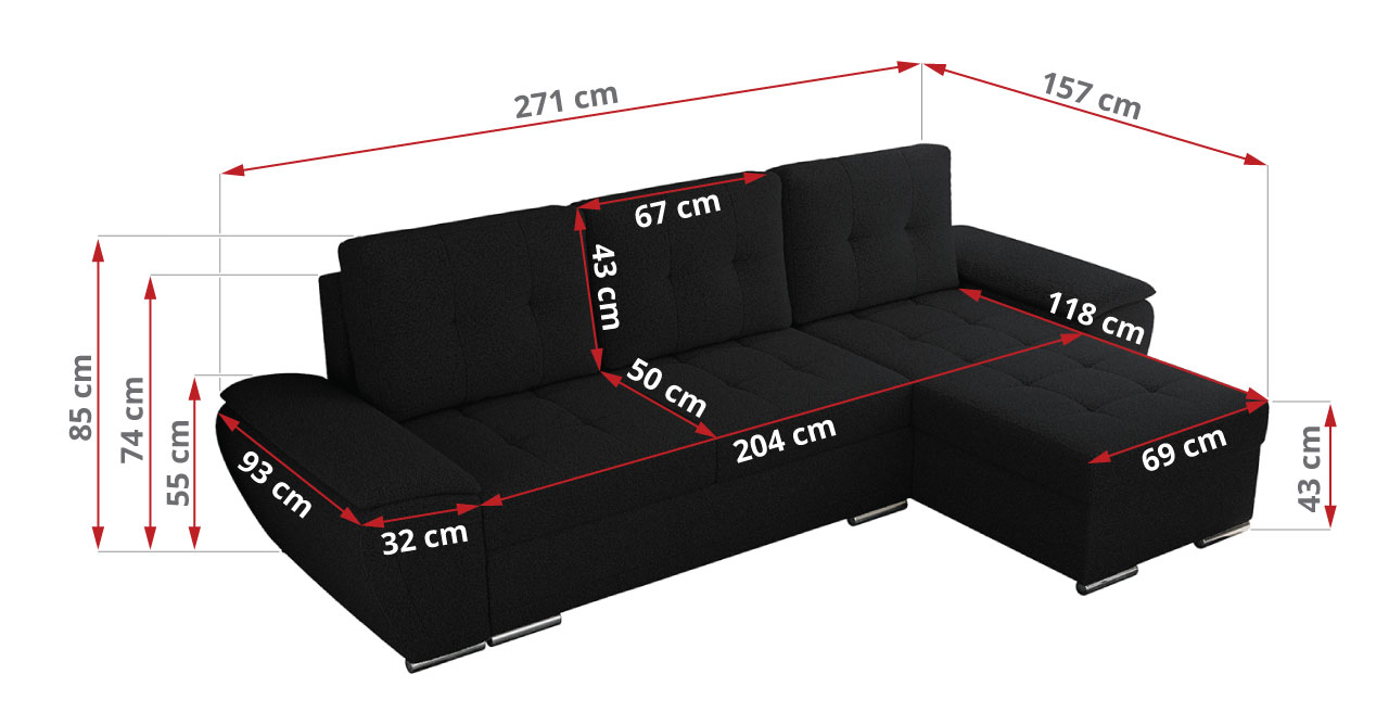 narożnik Lang wymiary